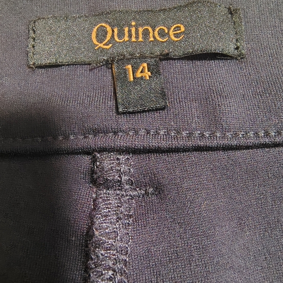 Quince $120 Ultra-Stretch Ponte Cropped Wide Leg Pants Navy Women 14 Minimalist - Picture 7 of 10